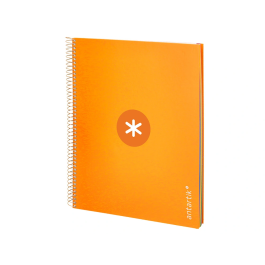 Antartik Cuaderno espiral A4 Micro forrado 120 hojas 90gr cuadro 5mm 5 bandas color mostaza