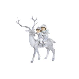 DKD Home Decor Figura Navidad Moderna Reno Resina Purpurina Gris Blanco 7x17x20 cm Precio: 10.18578. SKU: B1FVKVGQLM