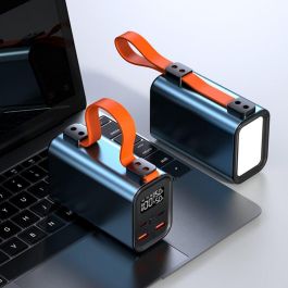 Leotec Batería Externa Portátil 30.000mAh 100W PD con 4 Salidas (2 USB-C, 2 USB-A) y Panel LCD