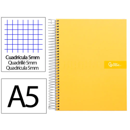 Liderpapel Cuaderno Espiral A5 Crafty Tapa Forrada 120 Hojas 90gr Cuadro 5mm Color Amarillo Precio: 3.78999951. SKU: B17EQ2MP8L