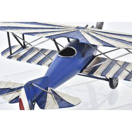 DKD Home Decor Avión Decoración Vintage Metal Rojo Azul Marino Medidas 45x38x16 cm Set de 2 Unidades