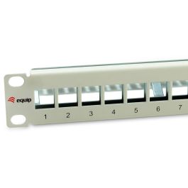EQUIP 769330 Patch Panel 12 Puertos Cat6A 10" FTP Keystone Montaje en Rack Gris Metal 1U RoHS