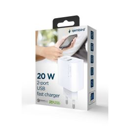 Gembird TA-UC-PDQC20-01-W Cargador de Pared Universal Carga Rápida PD/QC para Dispositivos Móviles, con Puerto USB Tipo C, Blanco Gembird TA-UC-PDQC20-01-W Cargador de Pared Universal Carga Rápida PD/QC para Dispositivos Móviles, con Puerto USB Tipo C, Blanco