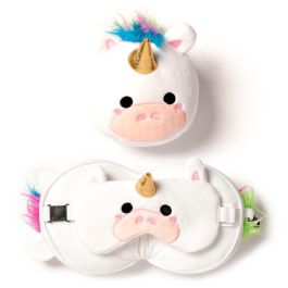 PUCKATOR Almohada de Viaje Relaxeazzz con Antifaz de Unicornio Integrado - 95% Poliéster, 5% Spandex, 15.5x14.5x14cm Precio: 12.68999963. SKU: B1B5V4HTZL
