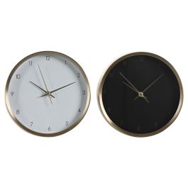 Reloj Pared Glam DKD Home Decor Blanco Negro 4.2 x 25.7 x 25.7 cm (2 Unidades)