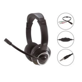 Conceptronic Auriculares con Micrófono Flexible, Jack 3.5 mm, Control de Volumen, Incluye Adaptador 1 a 2, Negro Precio: 11.94999993. SKU: S8425905