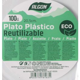 Algon Set 100 Plato Redondo Plástico Ecológico 20.5 cm (6 Unidades)