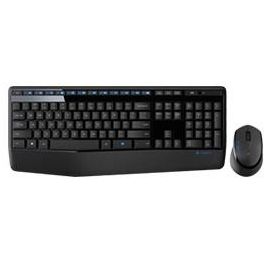 Logitech MK345 Combo Teclado y Ratón Inalámbrico Comfort QWERTY Español/Inglés Negro con Reposamuñecas y Pilas Incluidas