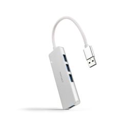 Nanocable 10.16.4602 Hub USB-A 3.0 a 4xUSB 3.0, hasta 5Gbps, Plug & Play, de aluminio, color plata, 18 cm de cable Precio: 10.99000045. SKU: B13H4TN2KA