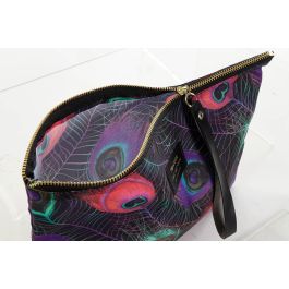 DKD Home Decor Neceser Glam Impermeable Multicolor Negro 30x21x3 cm - Pack de 12 Unidades