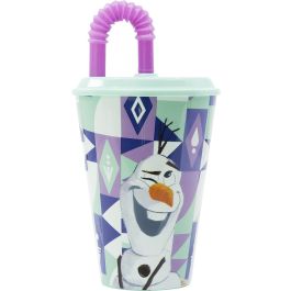 Disney Frozen Vaso Easy Sport 430 mL CZ11363 para Niños con Tapa y Pajita Reutilizable