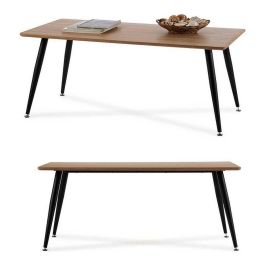 Mesa de centro efecto madera Giftdecor 60x110x45 cm - DM, melamina, metal - Color madera y negro Mesa de centro efecto madera Giftdecor 60x110x45 cm - DM, melamina, metal - Color madera y negro