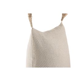 DKD Home Decor Cojín Boho de Algodón y Yute Natural 45 x 45 cm (2 Unidades) con Borlas y Cremallera