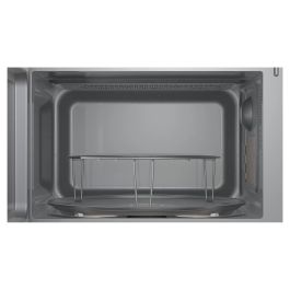 Bosch Microondas Encimera 800W Solo Microondas 20L Acero Inoxidable FEL023MS2 - Serie 2 con Función Grill, Descongelar y Pantalla LED
