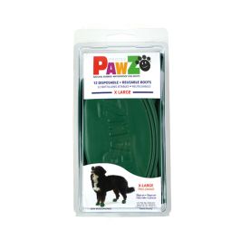 Pawz Botas para Perro Verdes XL - Pack de 12 Unidades de Goma Natural Biodegradable para Nieve, Hielo y Suelo Caliente