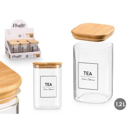 Bote Cuadrado Borosilicato Tapa Bambu Tea 1,2L Vivalto 10X15CM (12 Unidades) Precio: 40.49999954. SKU: B1FSDH55XJ