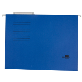Liderpapel Carpeta Colgante A4 Azul Cartulina Kraft 250 g/m² Varillas Metálicas Lomo en V 20x345x245 mm