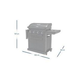 Campingaz 4 Series Onyx S 37386 Parrilla de Gas, 4 Zonas con Encendido Electrónico, Termómetro y Carro, Superficie 720 x 460 mm, Color Negro