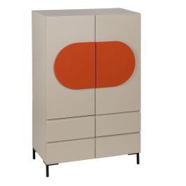 Aparador NECTO Naranja Taupé Hierro Madera MDF 75 x 41,8 x 123 cm