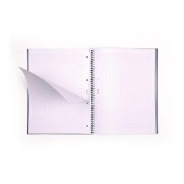 Milán Cuaderno A4 con espiral cuadriculado 5x5 mm azul marino, tapa dura, 80 hojas, Colección 430 since 1918