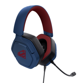 Trust GXT492SM Carus Auriculares gaming multiplataforma con diseño Superman, circumaurales, micrófono extraíble