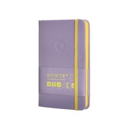 Cuaderno Con Gomilla Antartik Notes Tapa Dura A6 Hojas Cuadricula Morado Y Amarillo 100 Hojas 80 gr Fsc