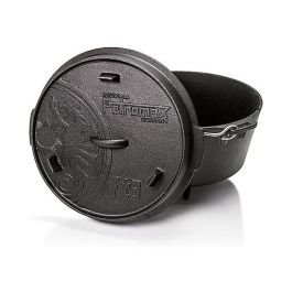 Petromax FT12 Feuertopf - Olla de Hierro Fundido Redonda, 14 Litros, Color Negro, para Horno