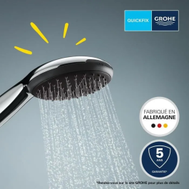 Grohe Rociador de ducha Vitalio Start 110 27946001 - 2 chorros Lluvia/Estimulante - Ahorro de agua - Proceso antical - Cromo