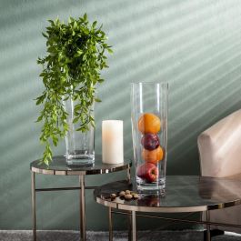 Jarrón Cónico Transparente Cristal 17 X 17 X 50 cm