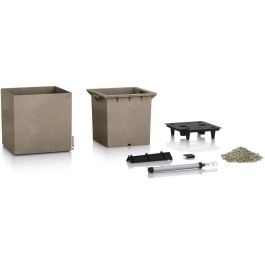 LECHUZA Jardinera Canto Color Cuadrada 40 TODO EN UNO Beige 13721