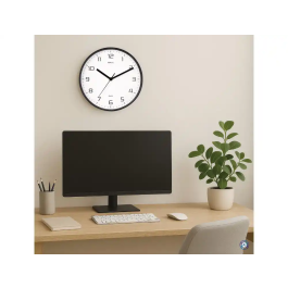 Maul Reloj de Pared Redondo 25 cm Cuarzo Marco Negro
