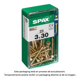 Spax Tornillo madera cabeza plana yellox 3,0x30mm, rosca completa, ranura en cruz z1, punta s, 25 unid. - 4081020300301 Precio: 2.50000036. SKU: S7913861
