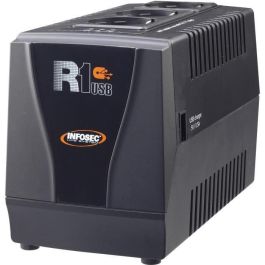 Infosec - R1 USB 600 - Regulador de voltaje automático - Garantía de 1 año Infosec - R1 USB 600 - Regulador de voltaje automático - Garantía de 1 año