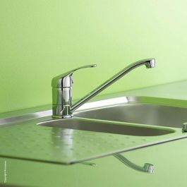 Edouard Rousseau Grifo de Cocina Mezclador Raeva Cromo Sin Ducha de Mano, Estilo Clásico, Cartucho Cerámico, Caño Móvil NF