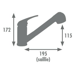 Edouard Rousseau AAAPS00243 Grifo Monomando Lavabo BAGO, Ducha Extraíble 2 Chorros, Negro Mate, Diseño Clásico