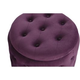 DKD Home Decor Reposapiés Glam Púrpura 70x70x42 cm, Set de 2 Tapizados en Poliéster y MDF con Diseño Capitoné, Altura de Asiento 42 cm DKD Home Decor Reposapiés Glam Púrpura 70x70x42 cm, Set de 2 Tapizados en Poliéster y MDF con Diseño Capitoné, Altura de Asiento 42 cm