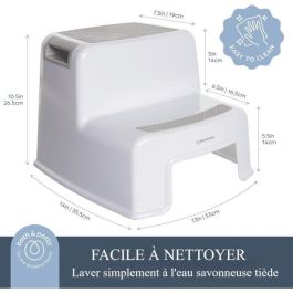 Dreambaby DRE9312742406868 Taburete con escalera 2 Up Antideslizante texturizado para niños y adultos 80kg Gris y Negro