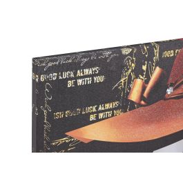 DKD Home Decor Cuadro Negro Amarillo 100 x 50 x 2.5 cm (4 Unidades)