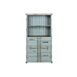 DKD Home Decor Estantería Vintage Contenedor Azul Celeste 44 x 168.5 x 87 cm Metal y MDF con 2 Puertas