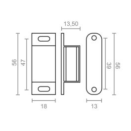 Edm Cierre Magnético im02 Blanco 56 x 18 mm 2 Unidades
