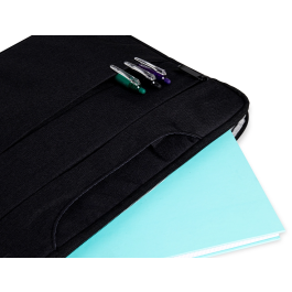 Q-connect Funda para portátil 15,6" con Asas Retráctiles, Cremallera, 3 Bolsillos Exteriores, Negro