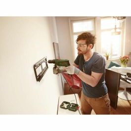 Bosch EasyImpact 600 Taladro Percutor 600W. Perfora Hormigón, Portabrocas Automático, con Maletín, Empuñadura y Tope de Profundidad