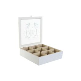 Caja Infusiones Scandi DKD Home Decor Verde Azul 24 x 6.5 x 24 cm (3 Unidades)