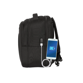 Mochila para Portátil y Tablet con Salida USB Safta Business Negro (31 x 45 x 23 cm)