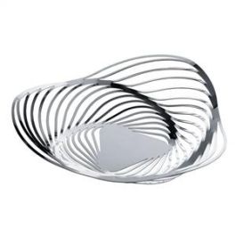 Alessi ACO03 Trinity - Frutero de acero inoxidable 18/10, diseño Adam Cornish, 33cm - Elegante centro de mesa