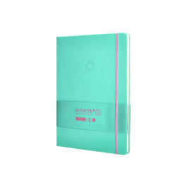 Antartik Cuaderno Tapa Dura A4 Hojas Cuadriculadas 100 Hojas 80 gr Rosa y Turquesa FSC Colección Antartik Notes