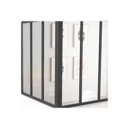 Optimum Poste de Esquina para Techo de Cristal de 108 cm - Negro Mate Arena, une 2 ventanas de vidrio en ángulo para cerramiento