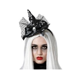 Diadema de Bruja Negro con Calaveras y Tul - Ideal para Halloween y Fiestas de Disfraces Precio: 2.78999985. SKU: S1131767