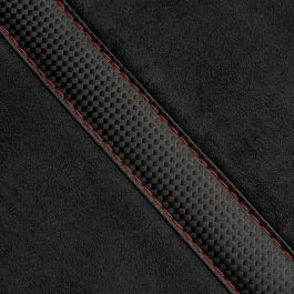 Momo Respaldo de Asiento MOMLSCU45BK Universal Coche Negro-Rojo con Espuma Acolchada Duradero Fácil de Limpiar