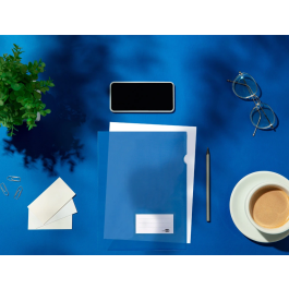 Liderpapel Carpeta Dossier Uñero A4 Azul Polipropileno Translúcido Opaco 180 micras